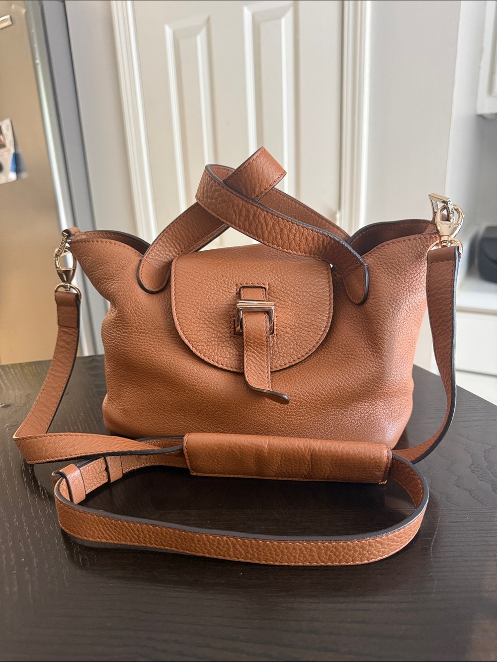 Meli Melo Classic Tan Leather Top-Handle Bag
